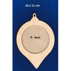 SKLEJKA #3mm  Bombka 16x11cm 3D,  zawieszka z obręczą RETRO  ,ramką , obwódką , kółko , bańka 16